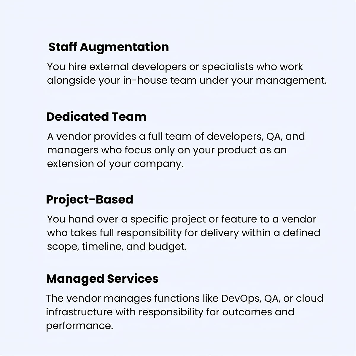 Different Models of Software Development Outsourcing